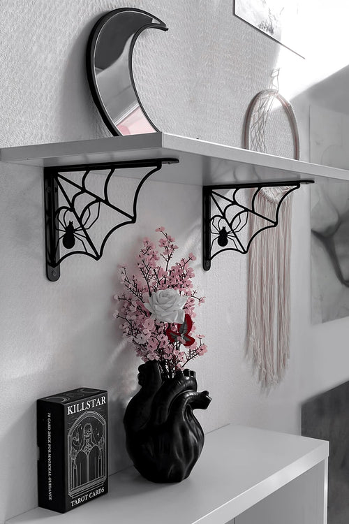 Killstar Cobwebs Shelf Brackets (Set Of 2) Black