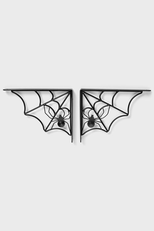 Killstar Cobwebs Shelf Brackets (Set Of 2) Black