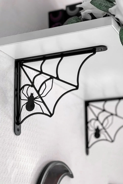 killstar Cobwebs Shelf Brackets (Set Of 2) Black