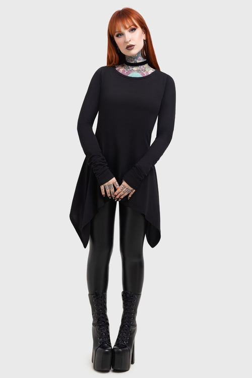 Killstar Cora Long Sleeve Top Black