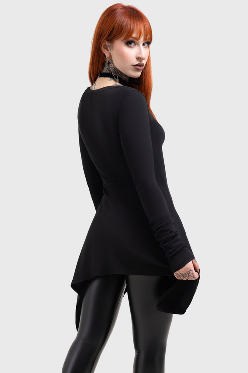 Killstar Cora Long Sleeve Top Black