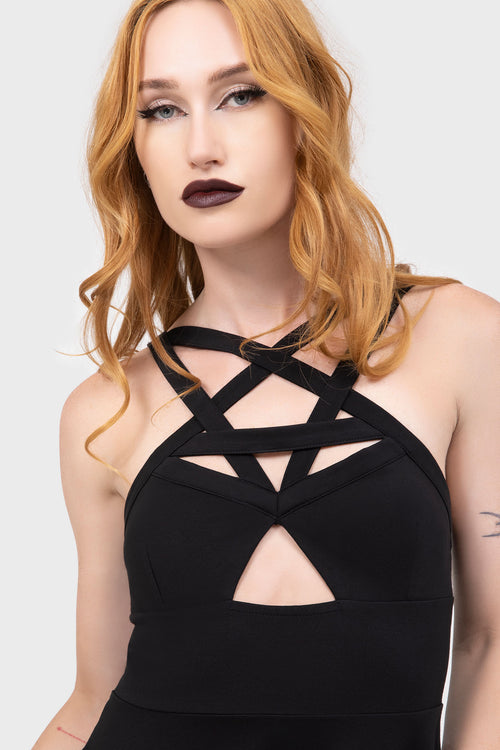 Killstar Cosmik Skater Dress [B] Black