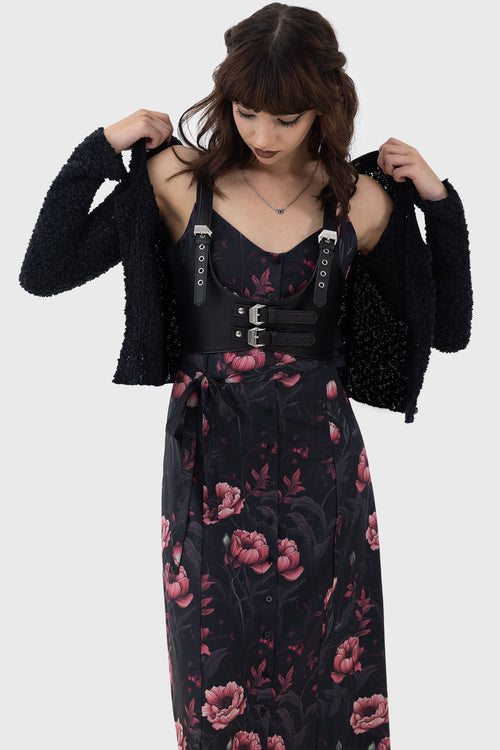 Killstar Cottage Chorus Maxi Dress Black/Pink