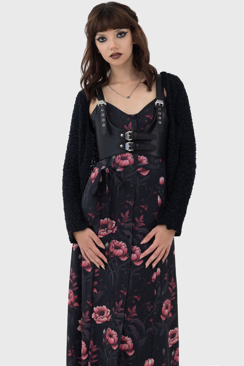 Killstar Cottage Chorus Maxi Dress Black/Pink
