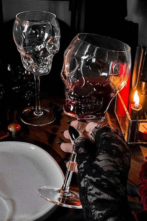 Killstar Cranium Wine Glasses [CLEAR] Clear