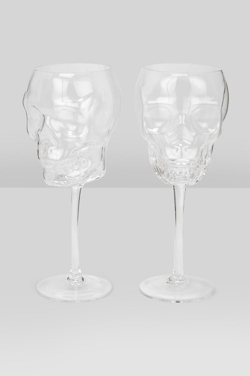 Killstar Cranium Wine Glasses [CLEAR] Clear