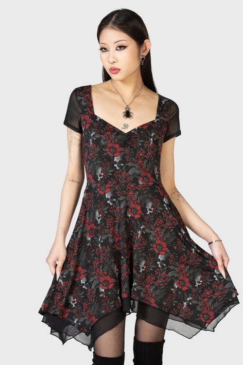 Killstar Crimson Decay Mini Dress Black