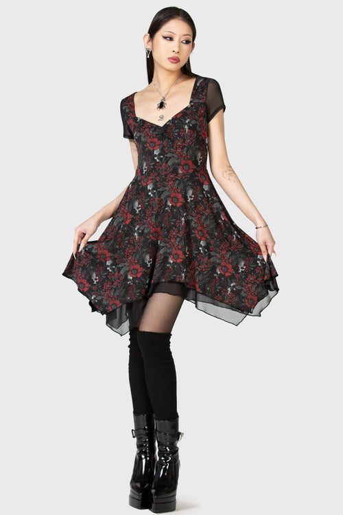 Killstar Crimson Decay Mini Dress Black