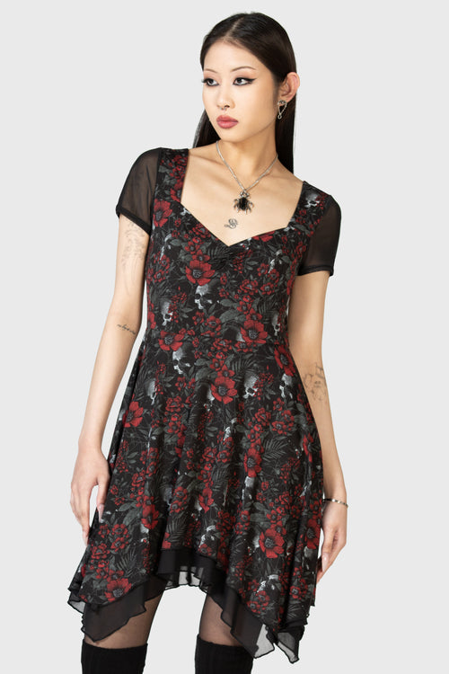 Killstar Crimson Decay Mini Dress Black