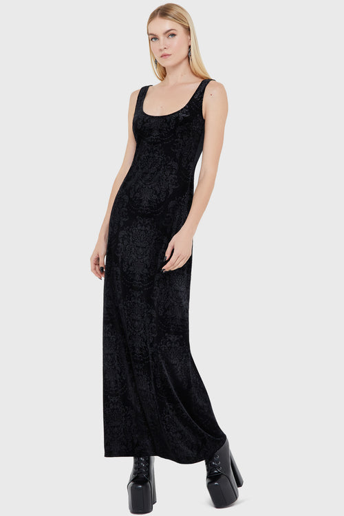 Killstar Crimson Fiend Maxi Dress Black/Red