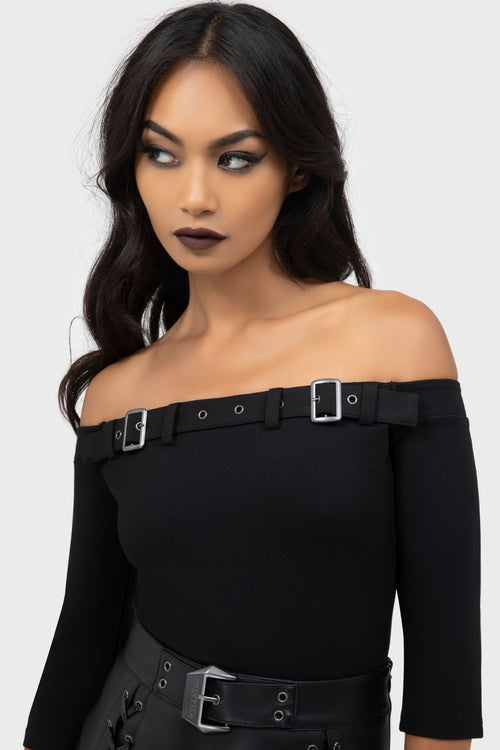 killstar Cryptarose Top Black