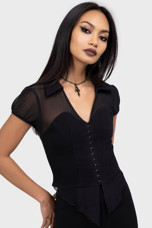 Killstar Cryptic Cora Top Black