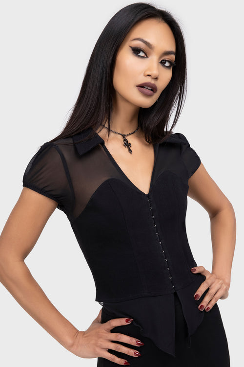 killstar Cryptic Cora Top Black