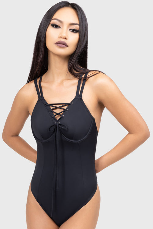 Killstar Cryptic Current Swimsuit Black