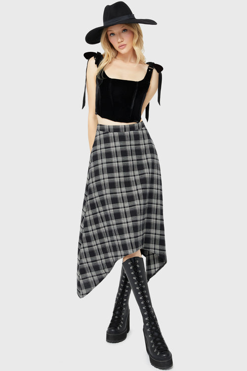 killstar Cursed Meadows Skirt Tartan