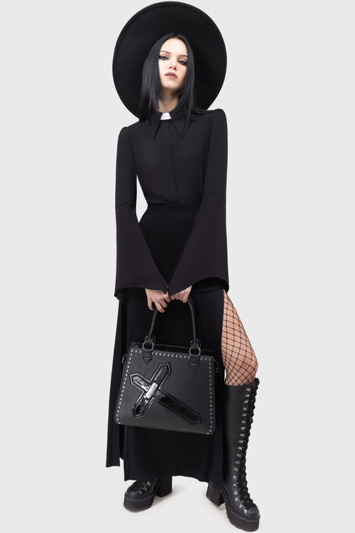 killstar Cursed Pray Blouse Black