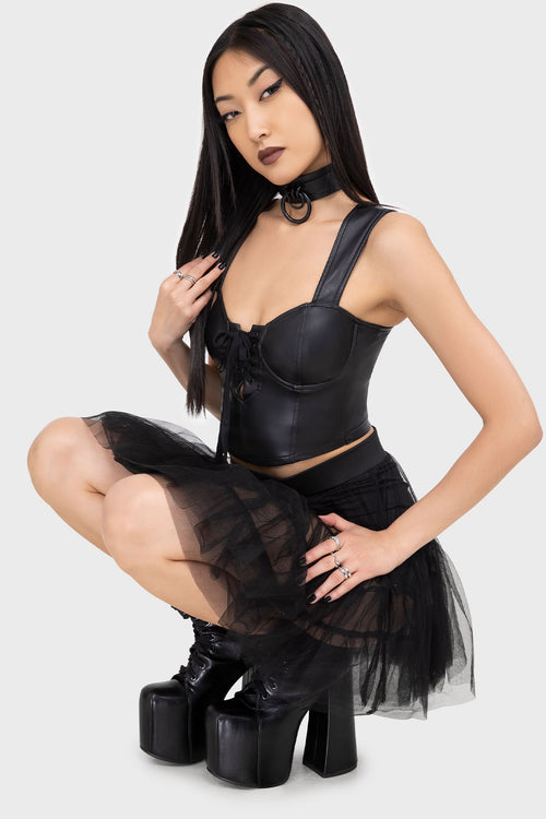 Killstar Dance All Night Mini Skirt Black