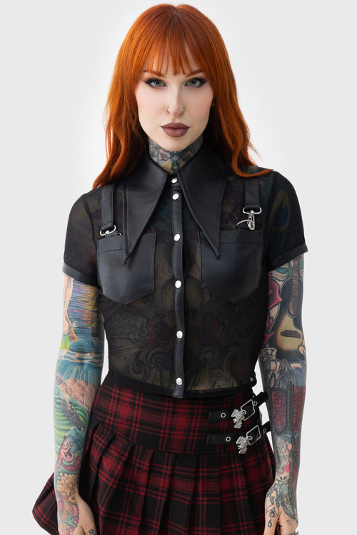Killstar Dark Halo Crop Shirt Black