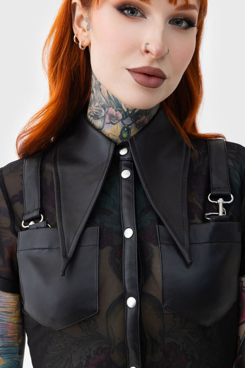 killstar Dark Halo Crop Shirt Black