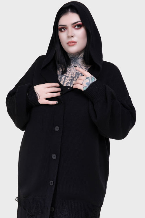 Killstar Darkmoor Academy Hooded Cardigan Black