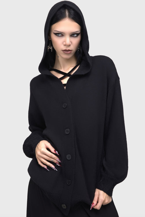 killstar Darkmoor Academy Hooded Cardigan Black
