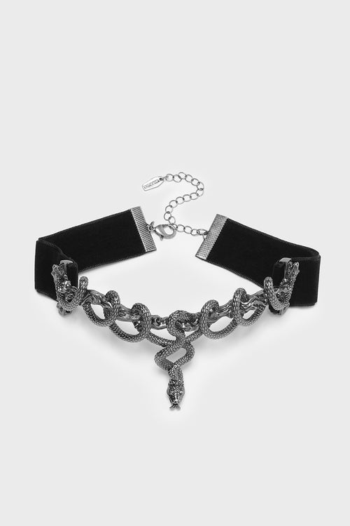 killstar Deadly Coil Choker Gunmetal