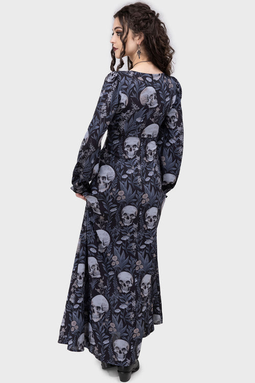 Killstar Death's Head Maxi Dress Black/White