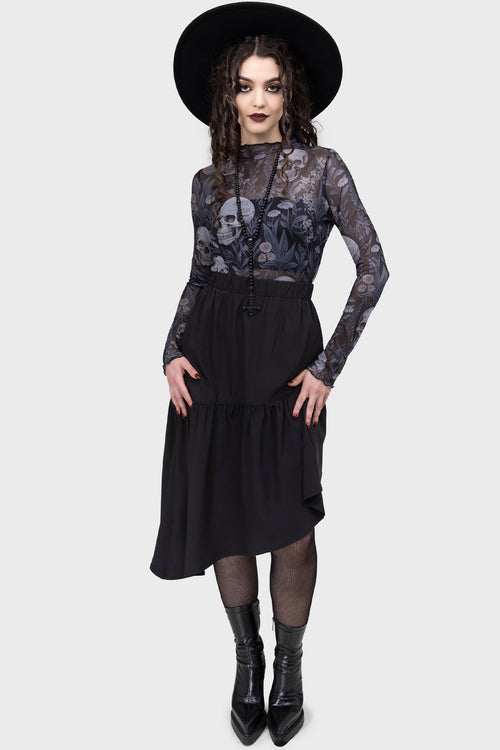 Killstar Death's Head Top Black/White