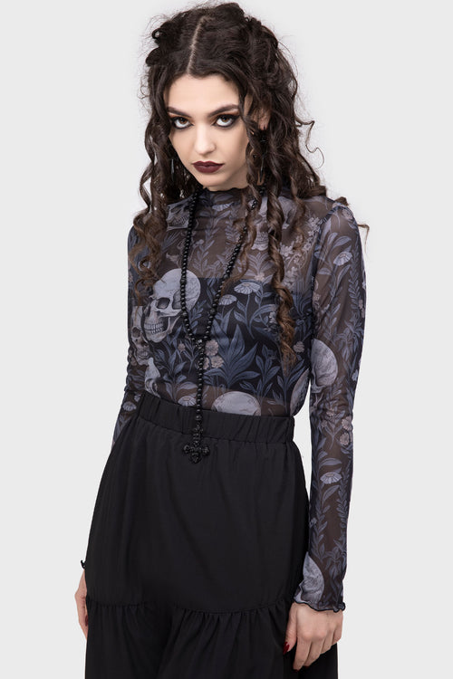 killstar Death's Head Top Black/White