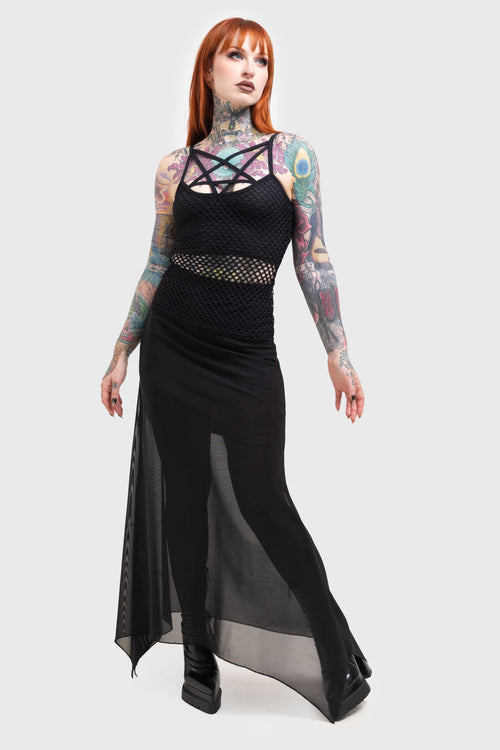 Killstar Death Star Maxi Skirt Black