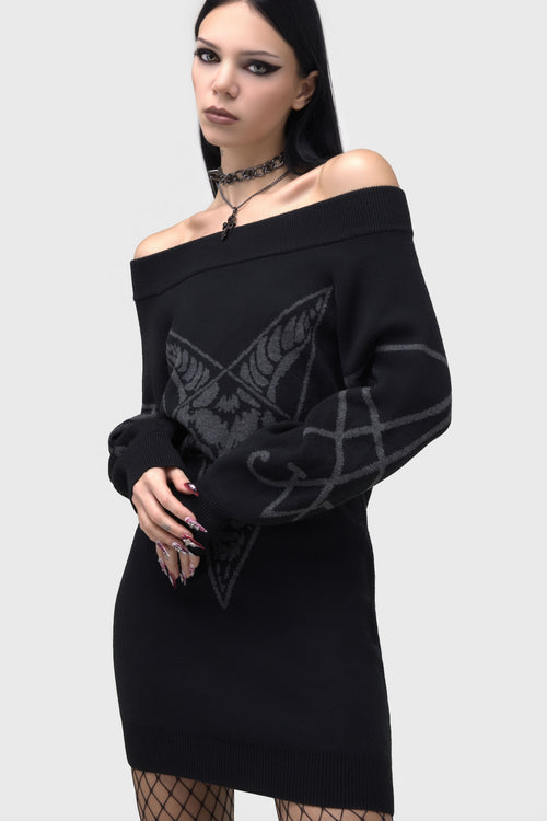 Killstar Demontorn Sweater Dress Black