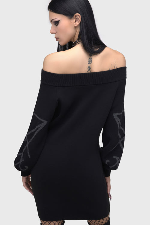 Killstar Demontorn Sweater Dress Black