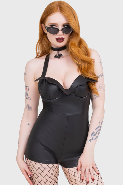 Killstar Devils Darling Playsuit Black