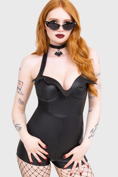 Killstar Devils Darling Playsuit Black