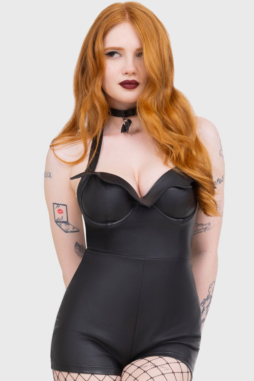 killstar Devils Darling Playsuit Black