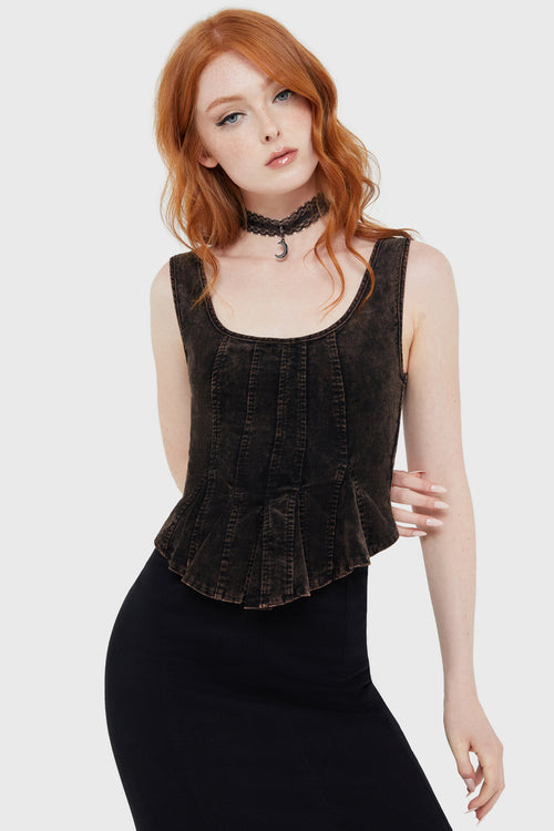 Killstar Dreadmire Corset Top Brown