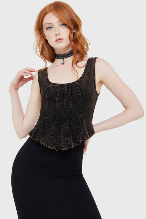 killstar Dreadmire Corset Top Brown