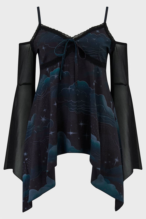killstar Dreamanicon Tunic Top Black
