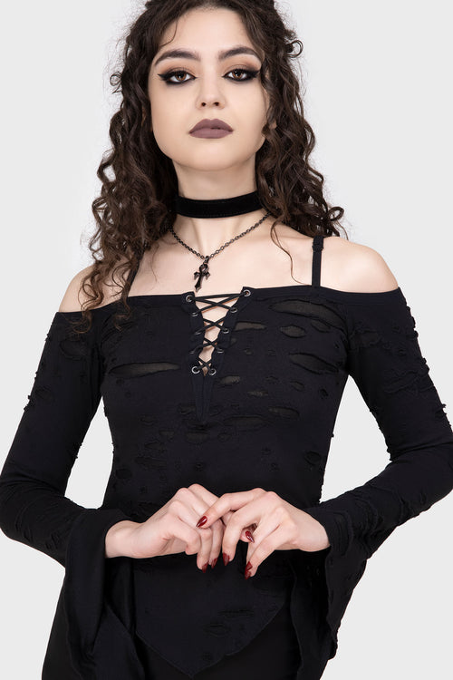 Killstar Dust Devil Top Black