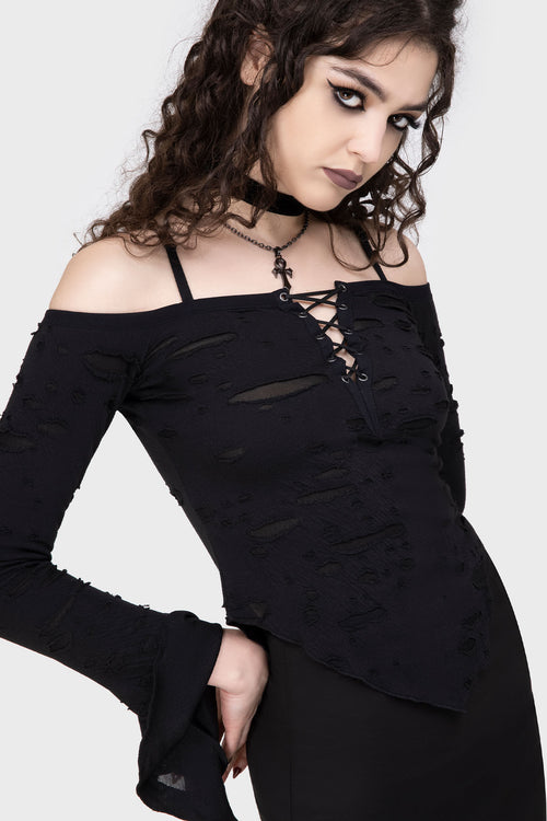 Killstar Dust Devil Top Black