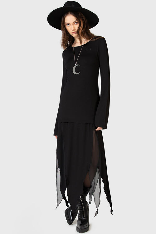 killstar Echoed Darkness Tunic Top Black