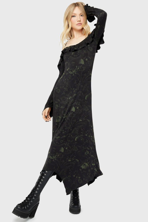 Killstar Eden's Venom Dress Black/Green