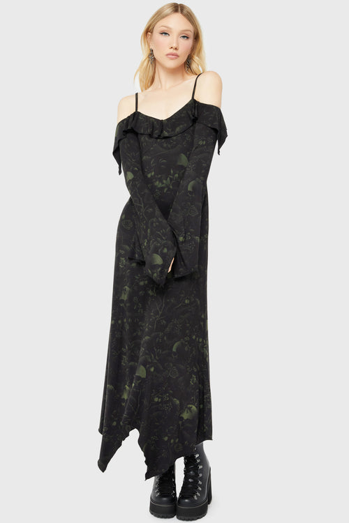 Killstar Eden's Venom Dress Black/Green