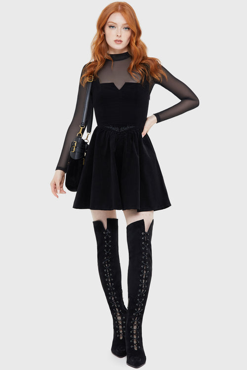 Killstar Elderroot Mini Dress [BLACK] Black