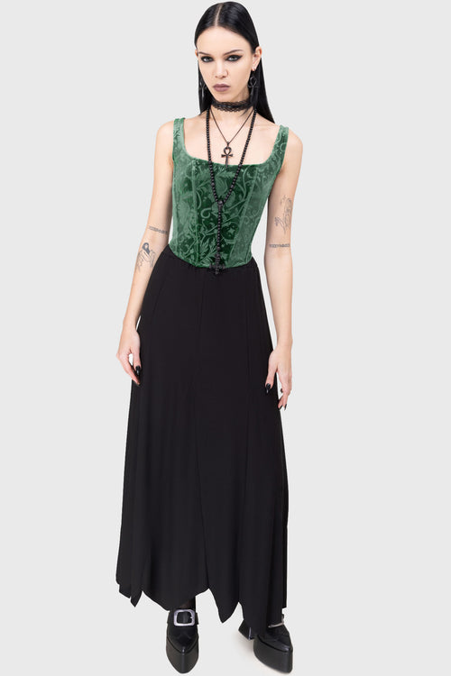 Killstar Emerald Envy Corset Top Green