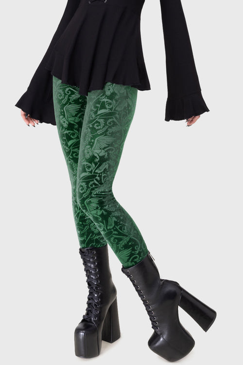 Killstar Emerald Envy Leggings Green