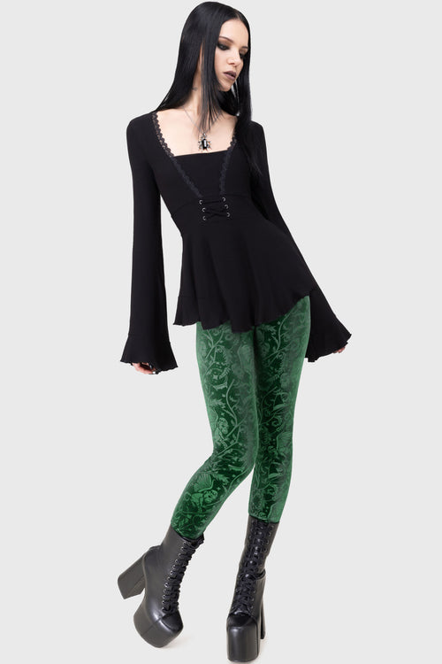 killstar Emerald Envy Leggings Green