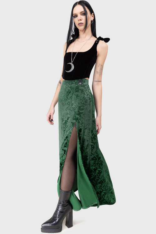Killstar Emerald Envy Maxi Skirt Green