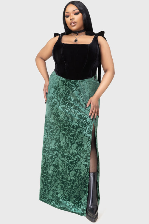 Killstar Emerald Envy Maxi Skirt Green