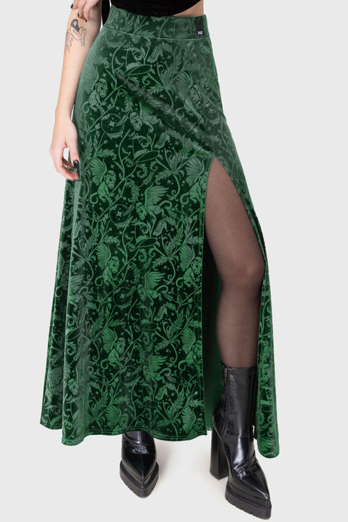 Killstar Emerald Envy Maxi Skirt Green